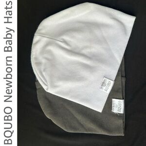 White and Gray Newborn Baby Hats